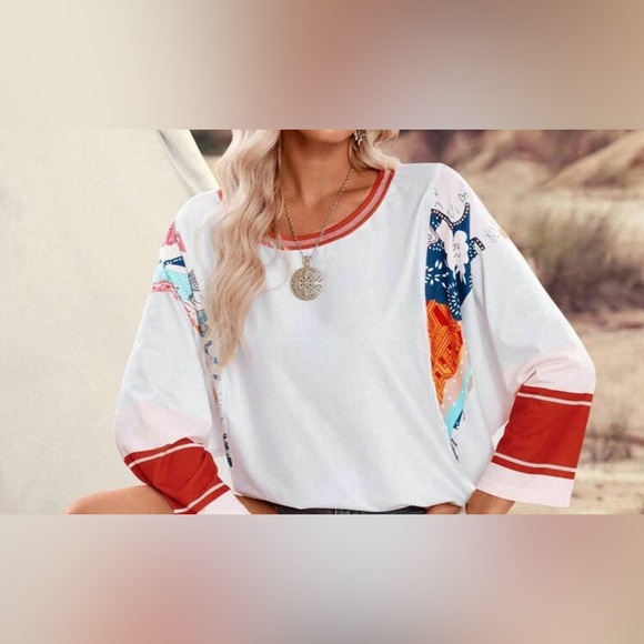 Women's Casual Boho Colorblock Patchwork Contrast Color - Picture 4 of 8